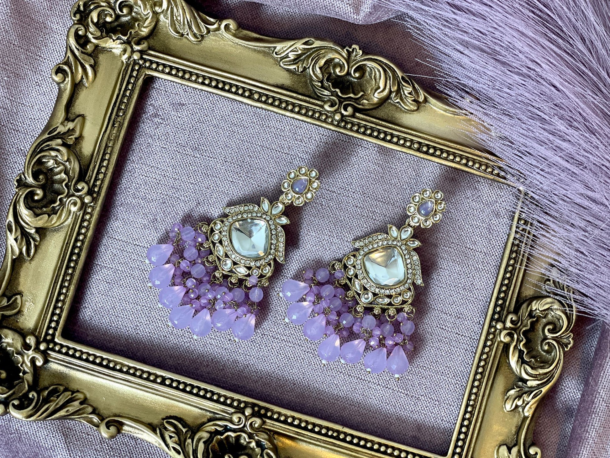 Elegant lavender earrings 