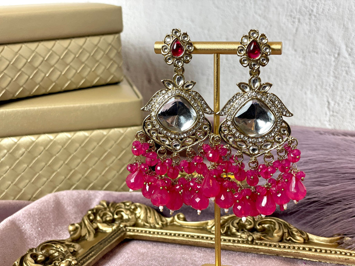 magenta pink earrings 