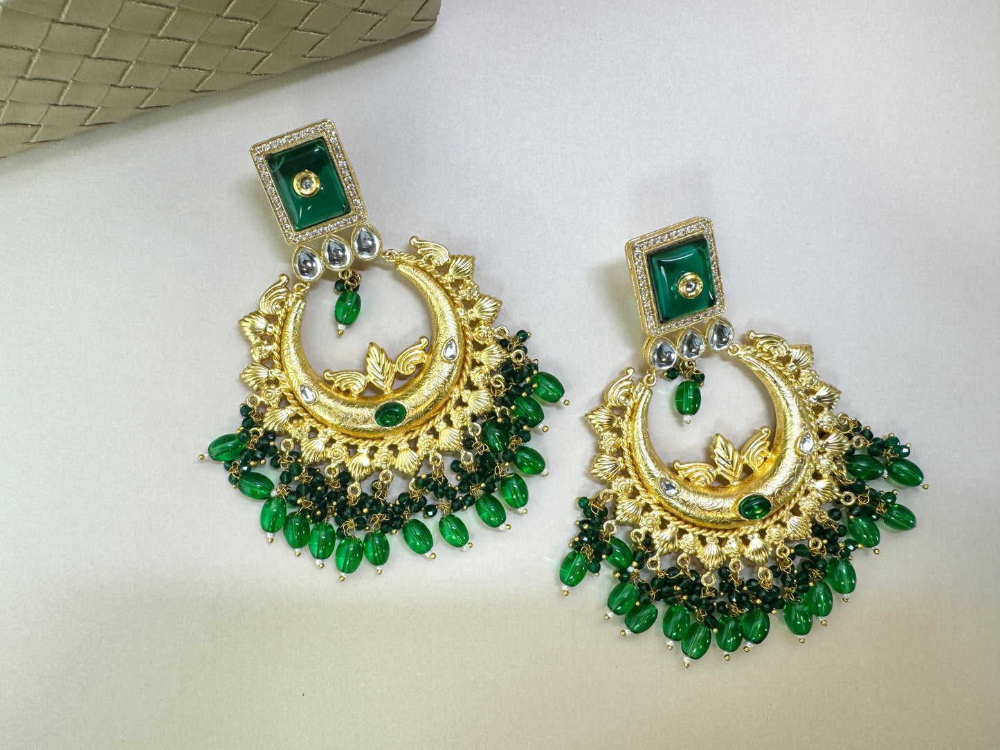 Green Gold Earrings- Lux