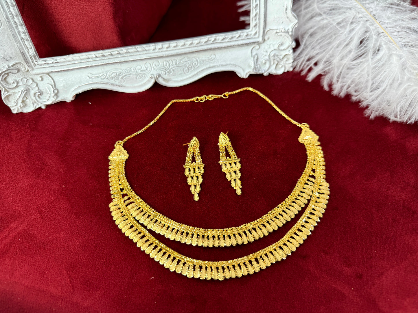 24 Carat Gold Plated Double Necklace Set