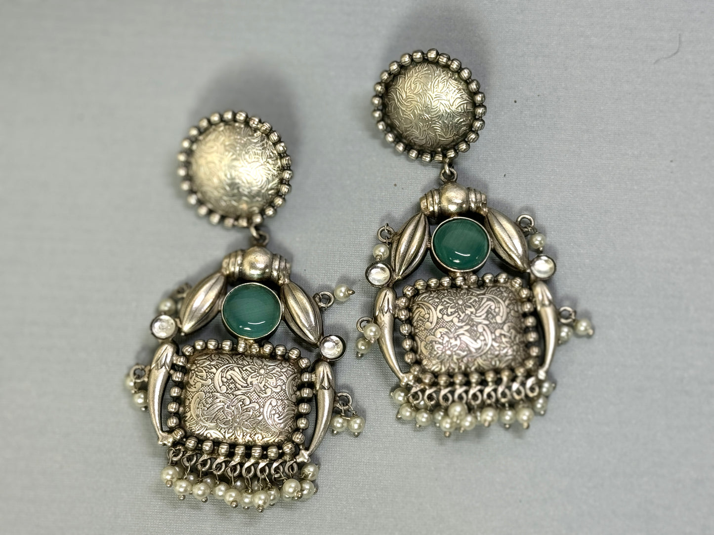 Mint Silver Earrings- Lux