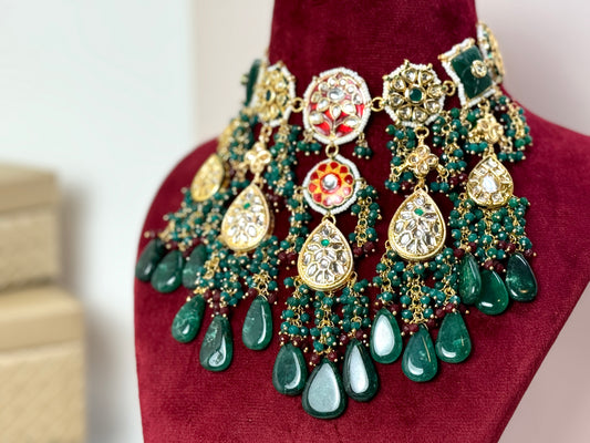 Oversized Emerald Green Statement Set- Radiance