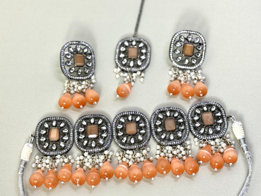 Peach Oxidized Set- Radiance