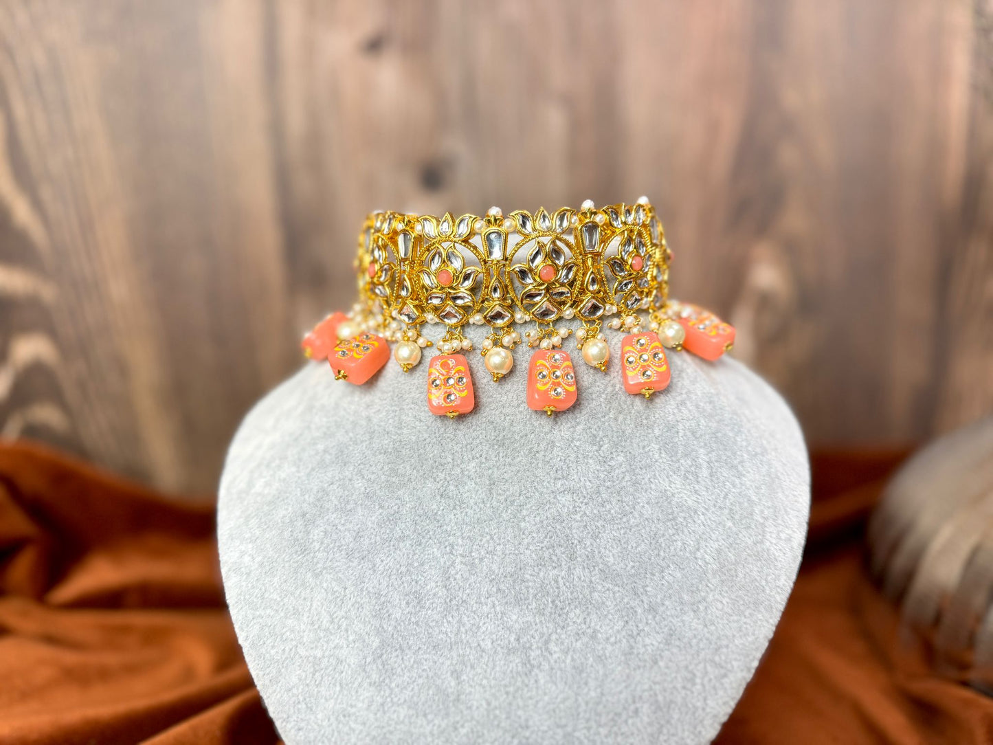 Peach Meenakari Set- Charisma 1005