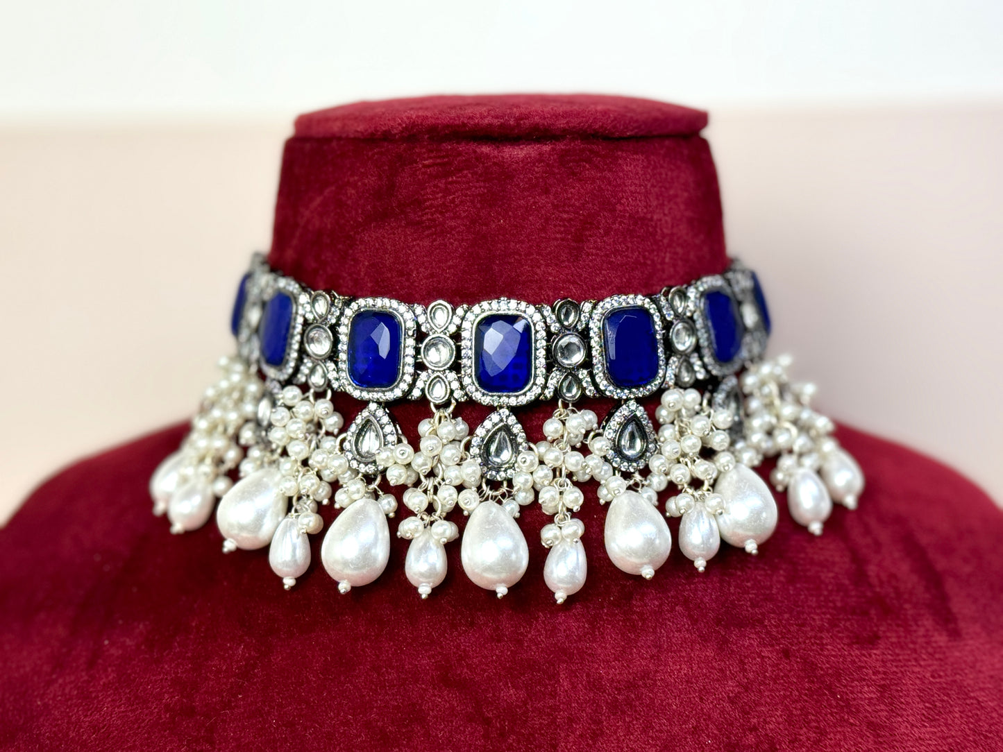 Royal Blue oxidized Choker- Radiance