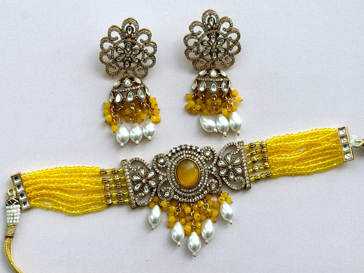 Yellow Kundan Choker- Radiance