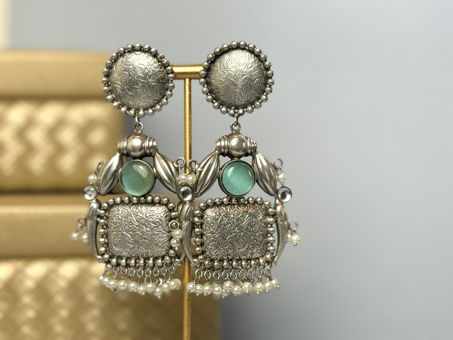 Mint Silver Earrings- Lux