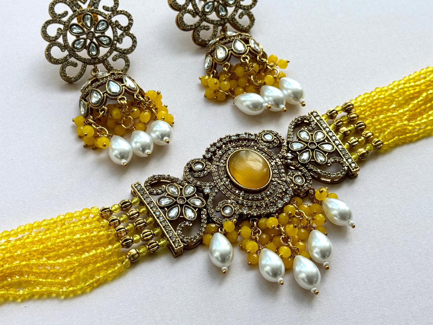 Yellow Kundan Choker- Radiance