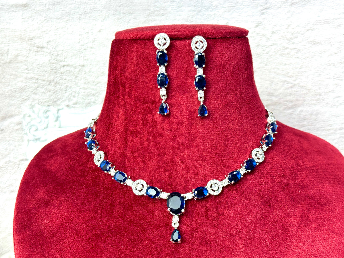 Navy blue silver set glaze 1014