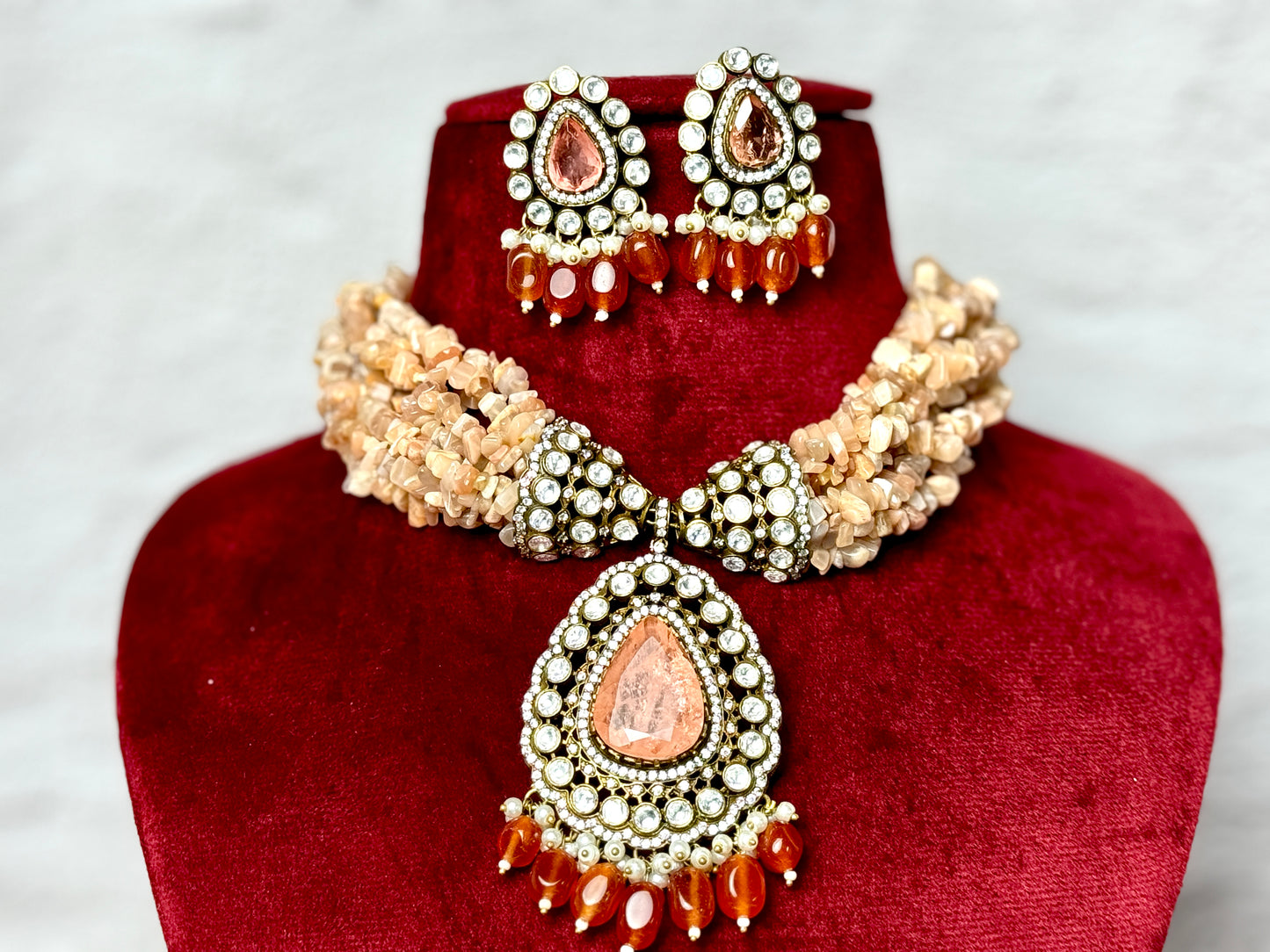 Statement Peach Choker- Radiance