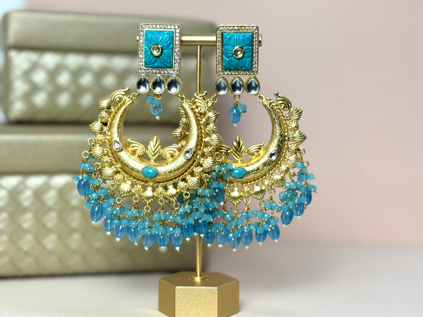 Blue Gold Earrings- Lux