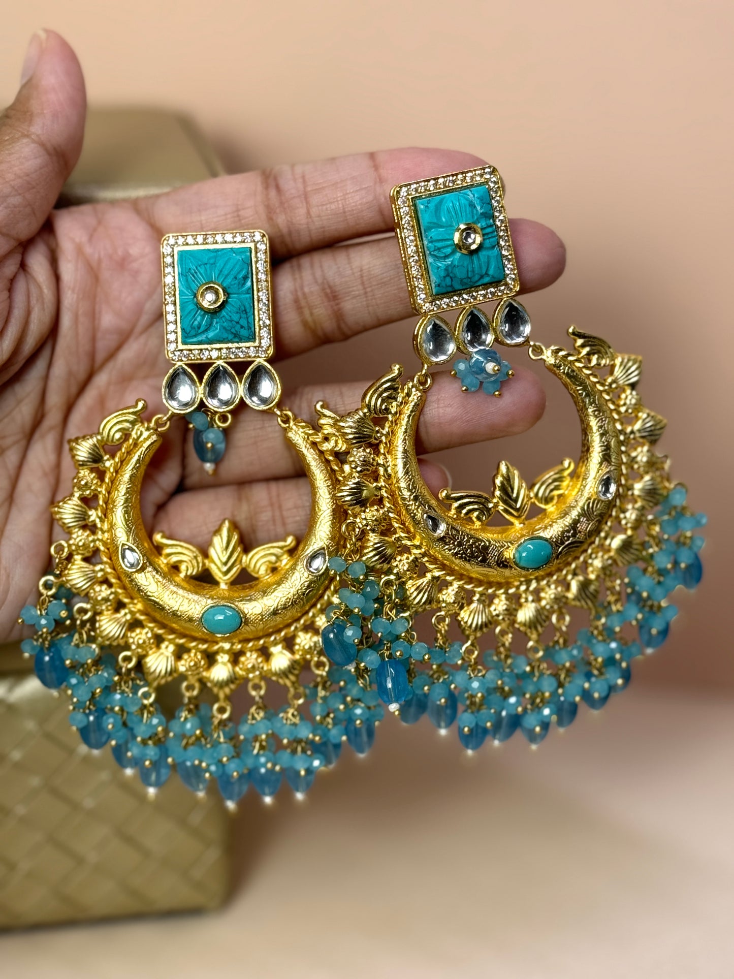 Blue Gold Earrings- Lux