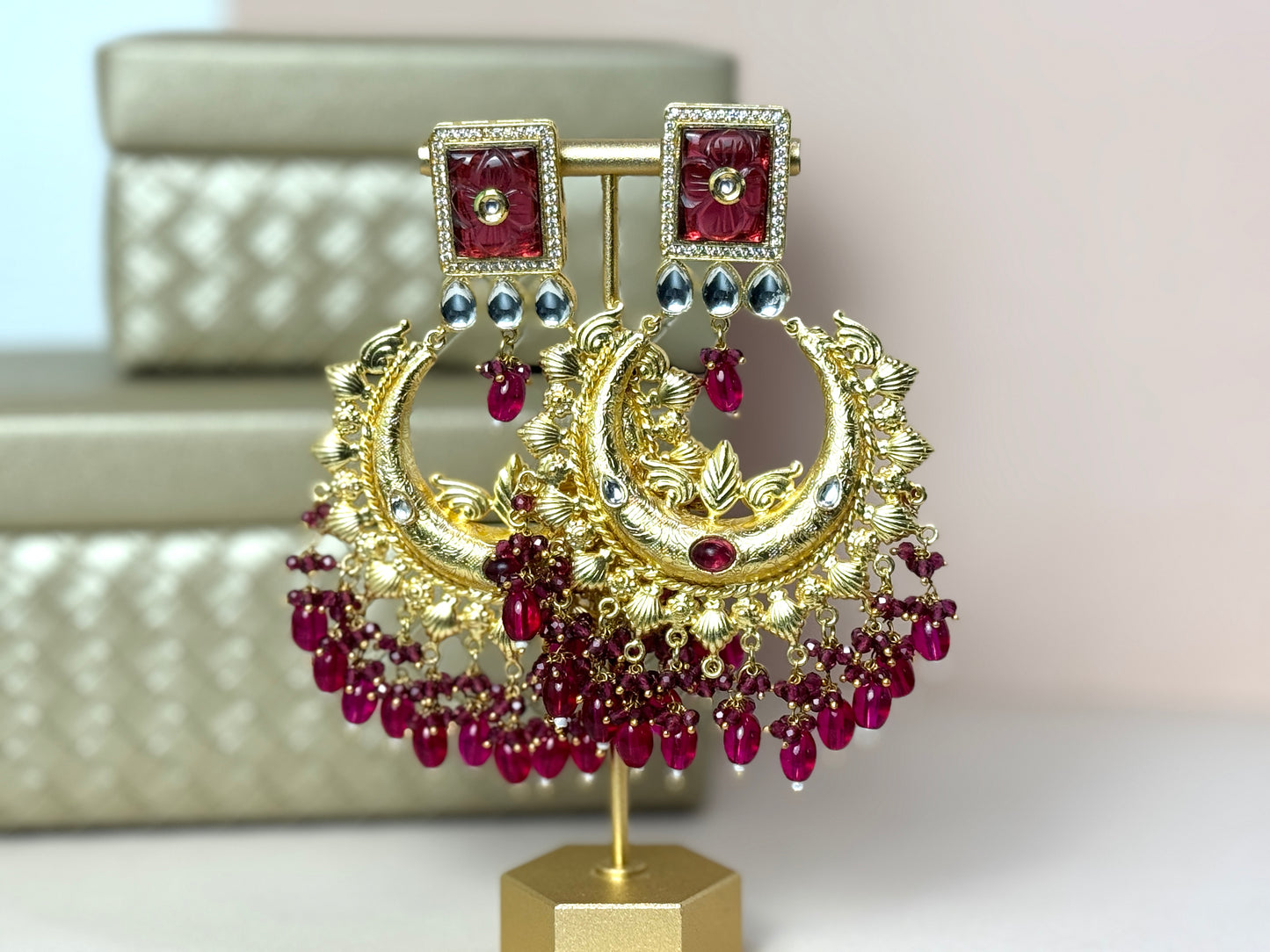 Red Gold Earrings- Lux