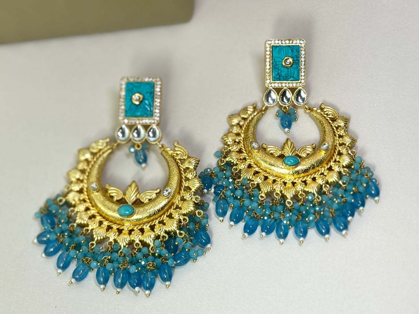 Blue Gold Earrings- Lux