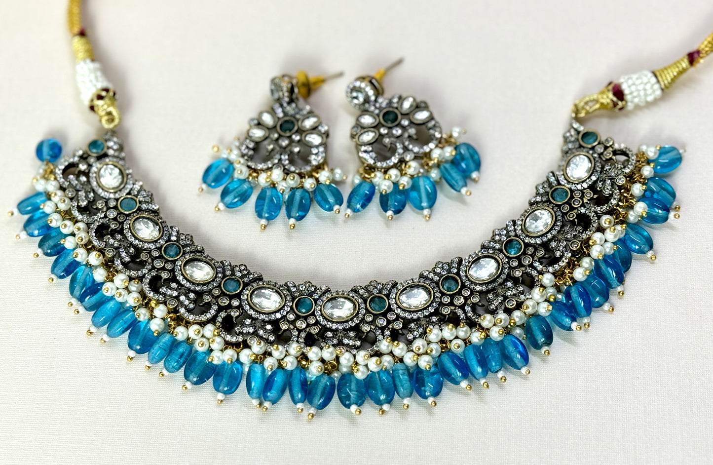 Blue Kundan Choker- Radiance