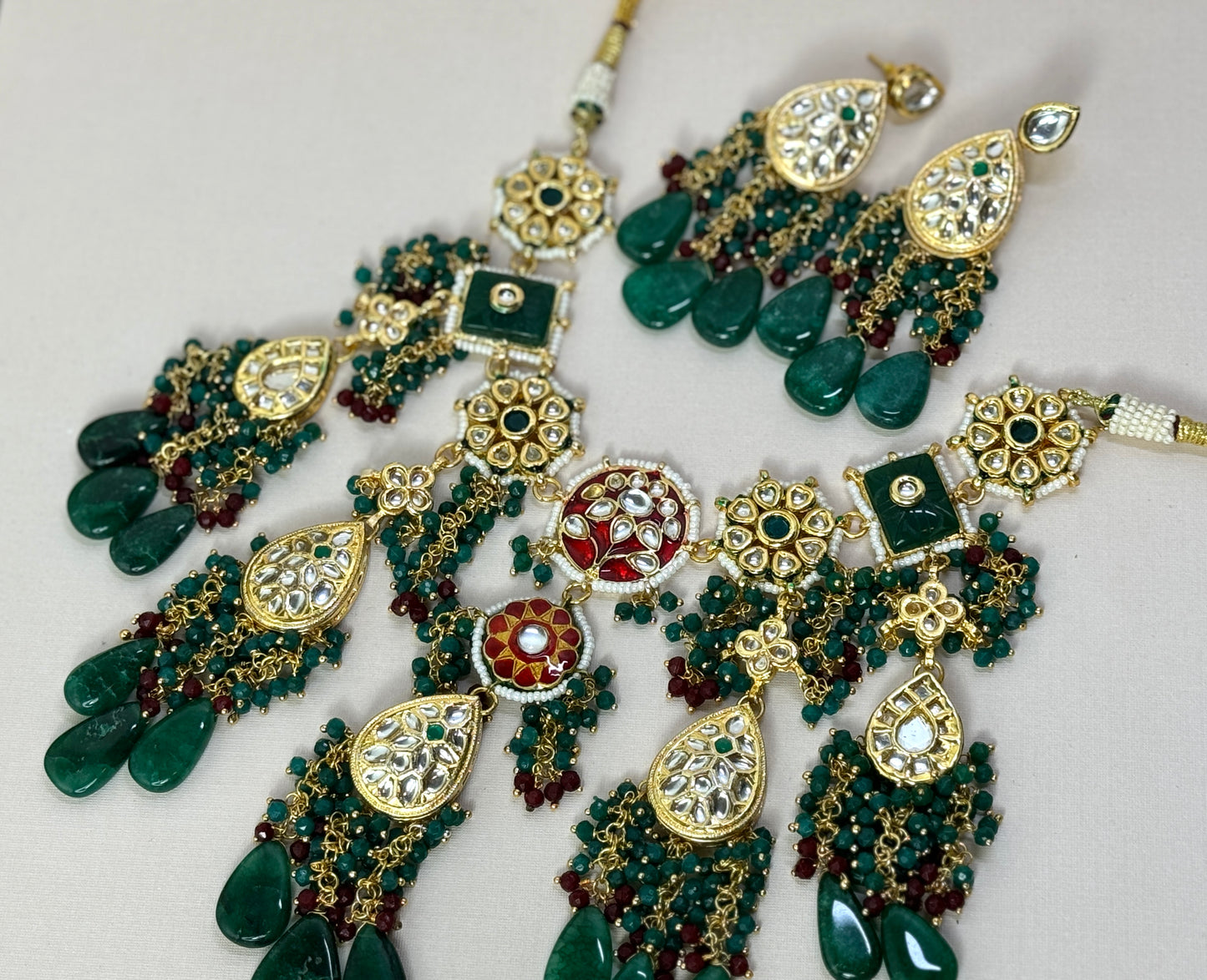 Oversized Emerald Green Statement Set- Radiance