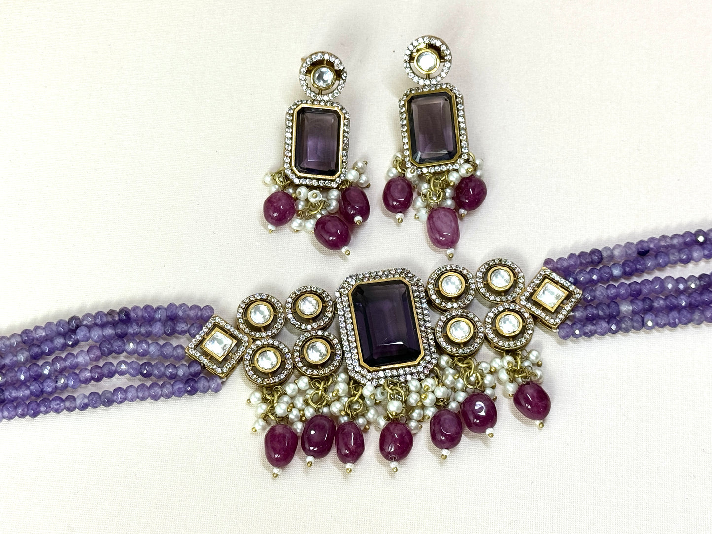 Purple Moissonite Choker- Radiance