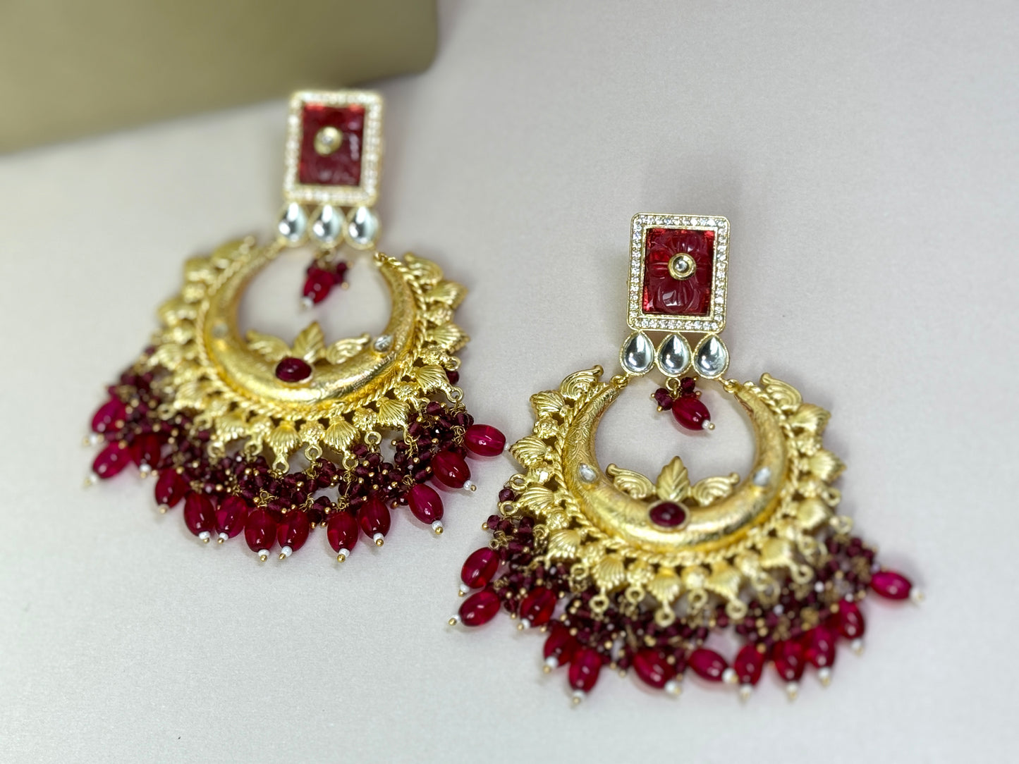 Red Gold Earrings- Lux