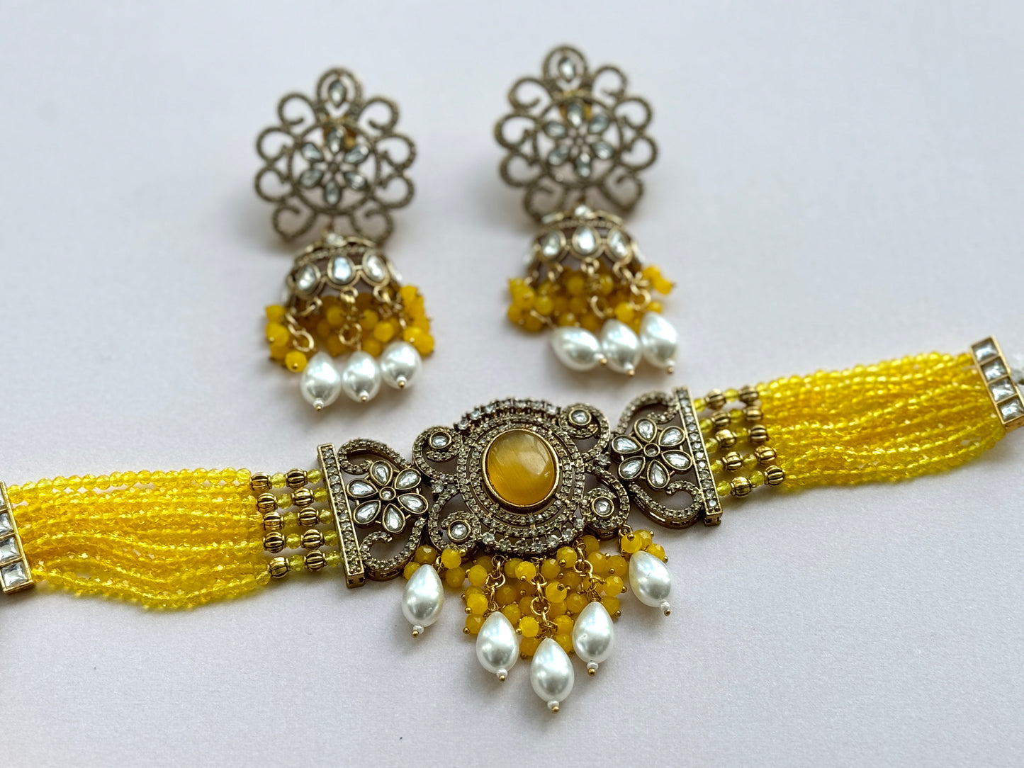 Yellow Kundan Choker- Radiance