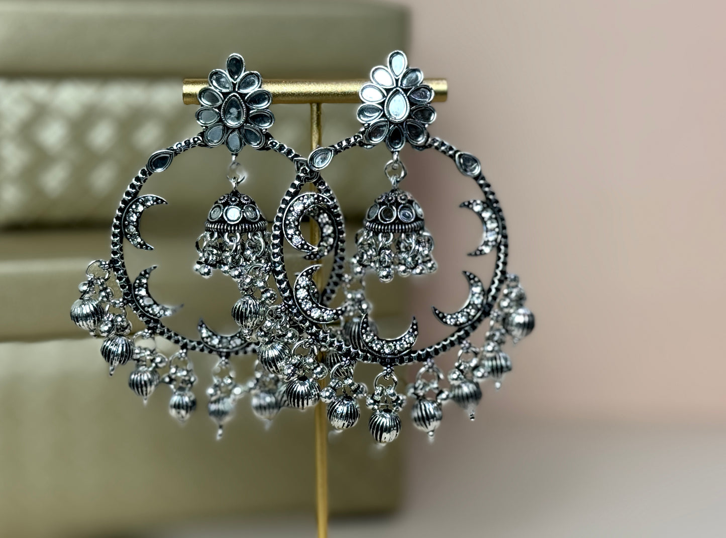 Silver Jhumkas- Lux