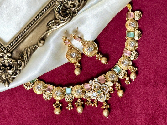 Mint Green and Baby pink choker Riva 1005