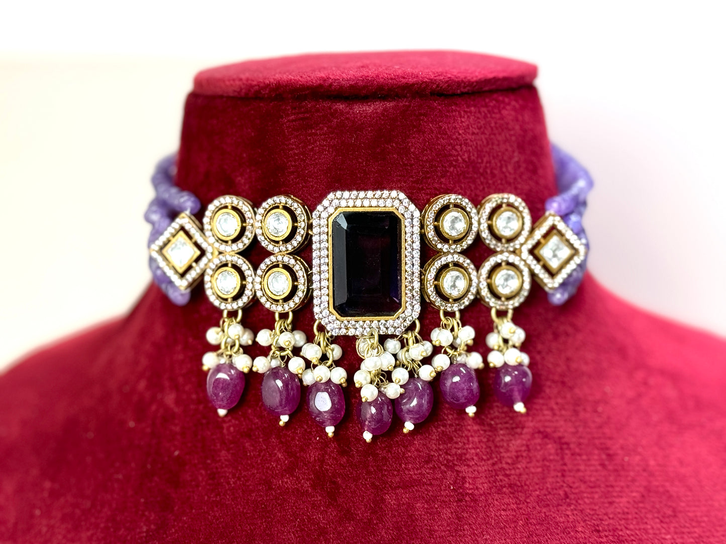 Purple Moissonite Choker- Radiance