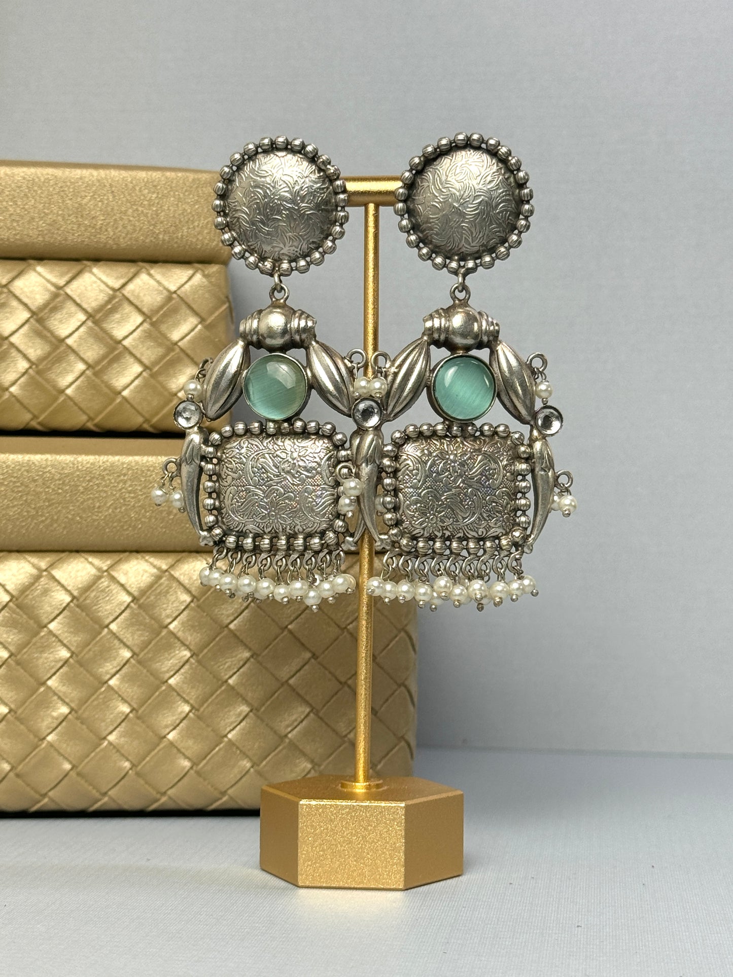 Mint Silver Earrings- Lux