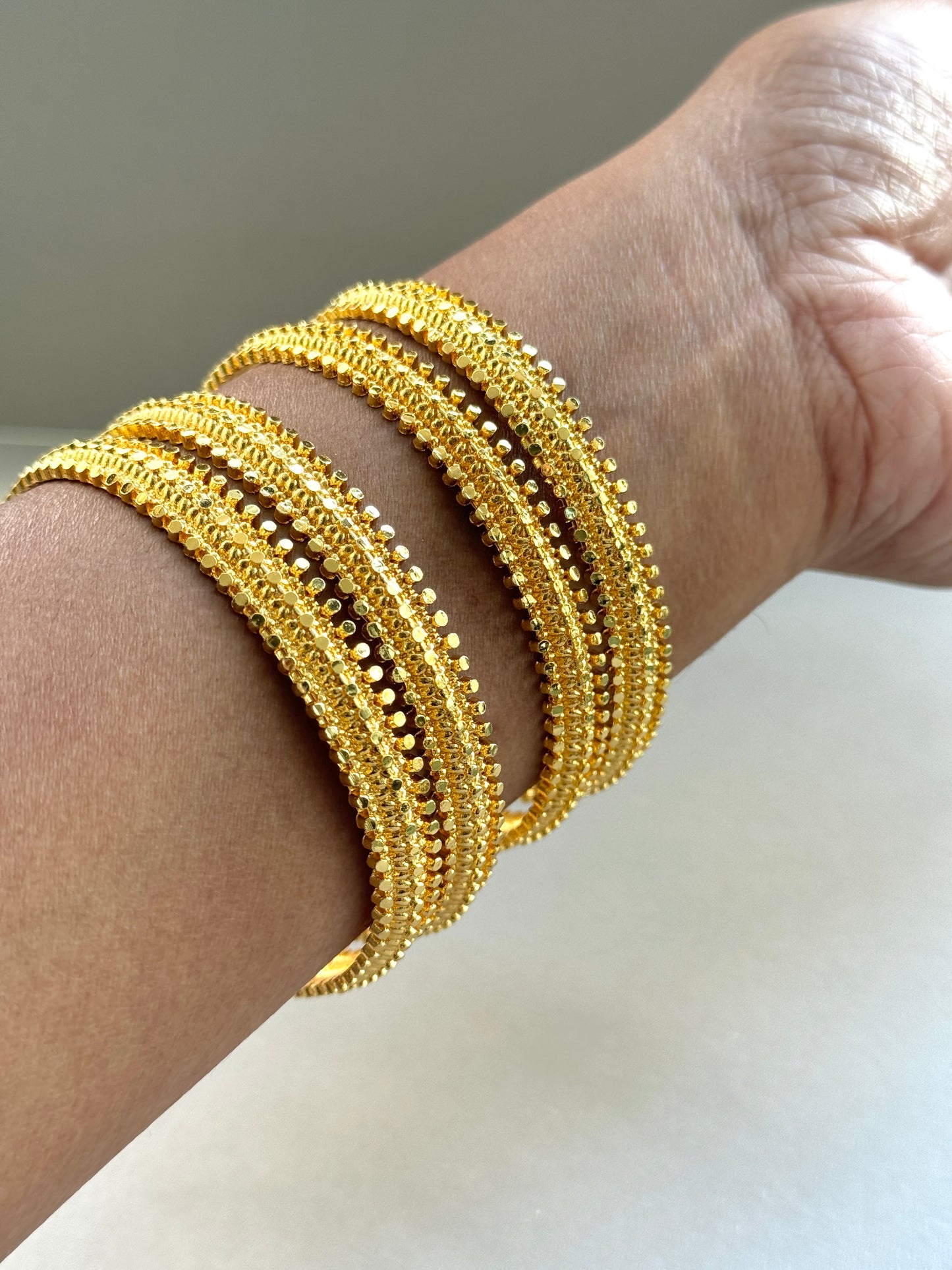 Set of 4- Gold Bangles