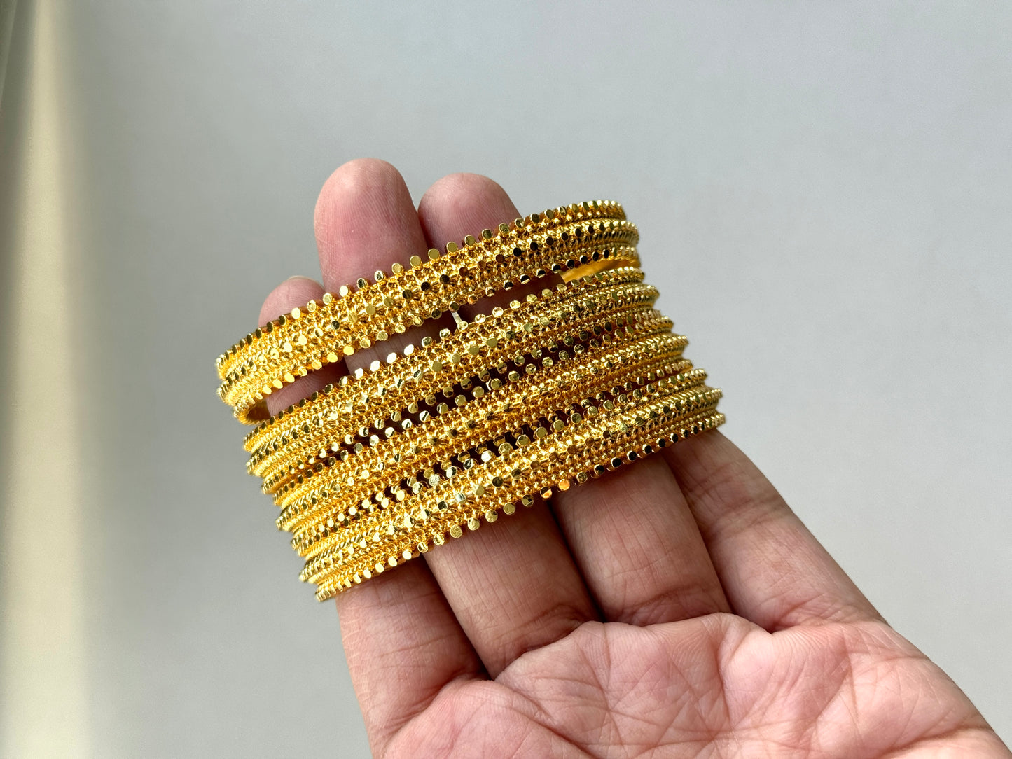 Set of 4- Gold Bangles