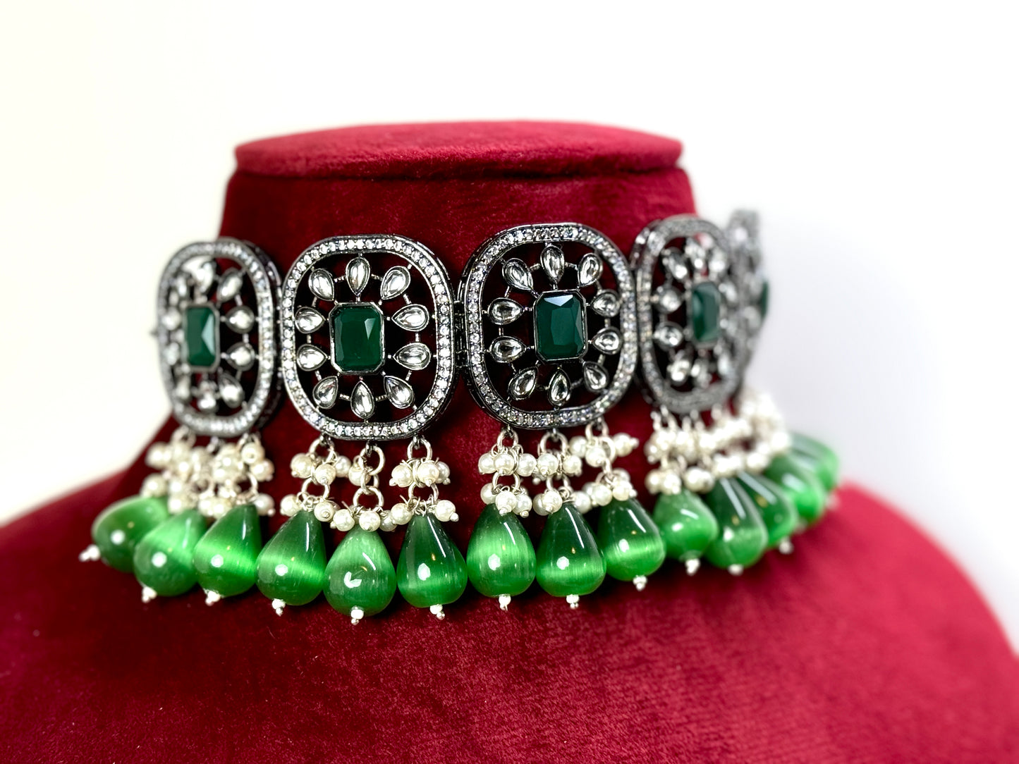 Emerald Green Oxidized Set- Radiance