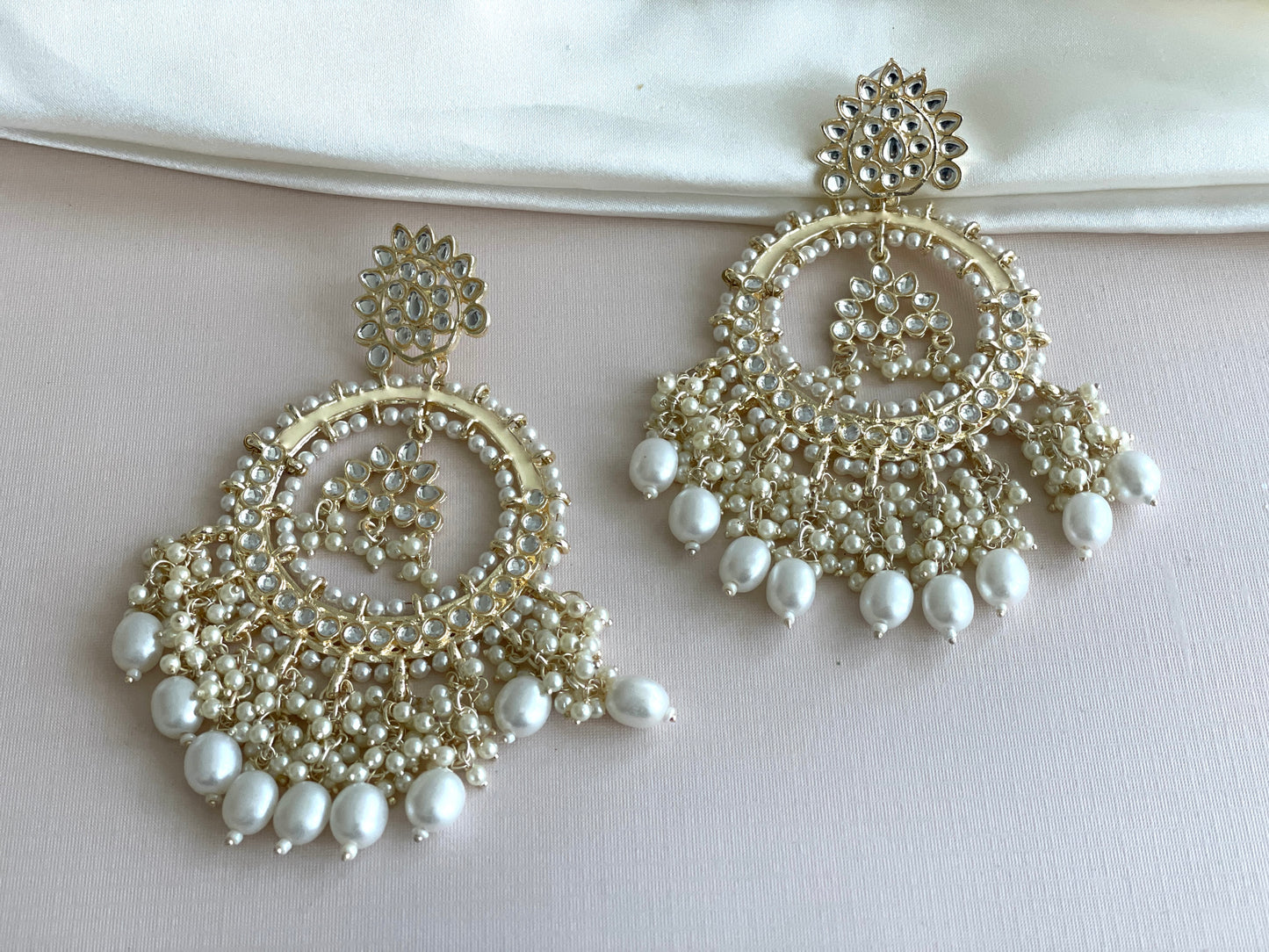 Oversized White Chandbalis - Perfect Accessories for Special Occasions