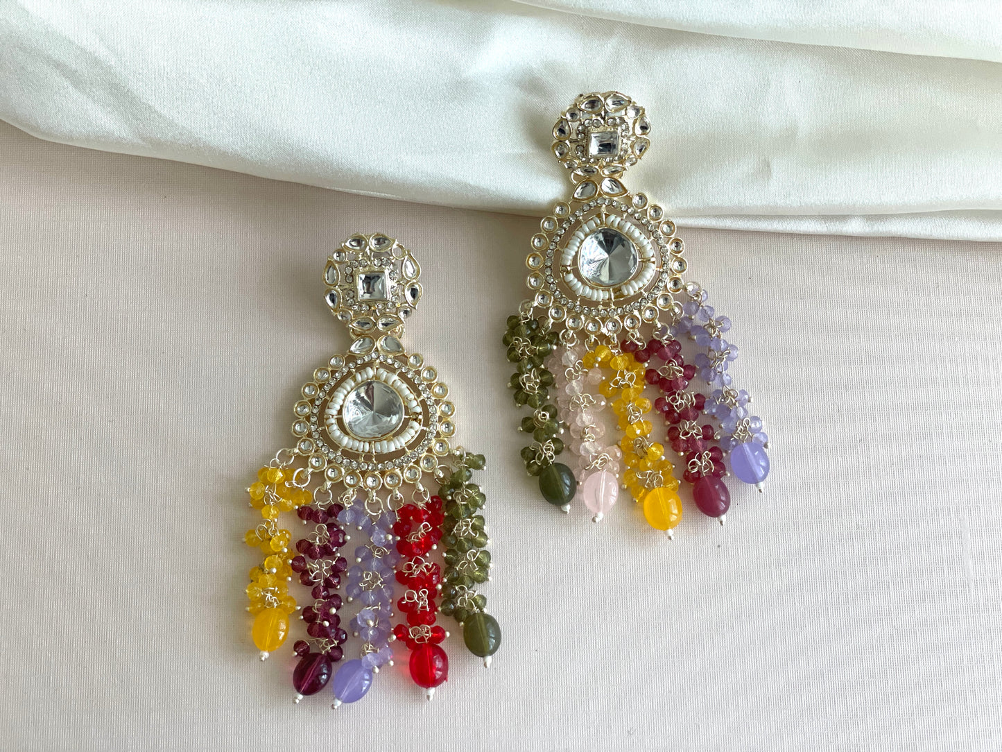 Multicolor Kundan Earrings