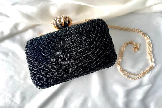 Black Bead Clutch