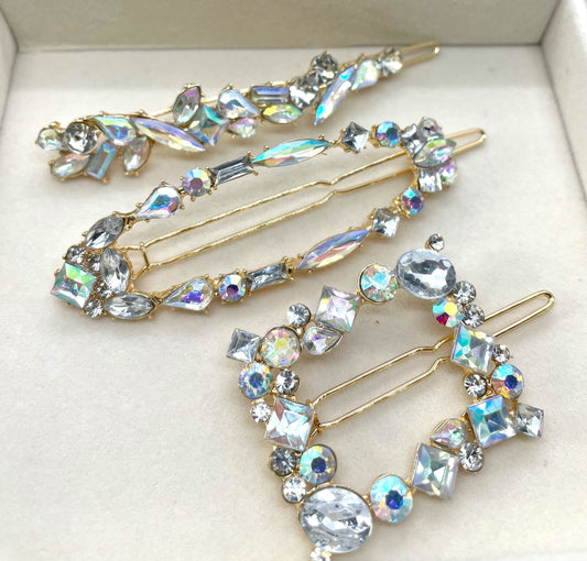 Set of 3 Multicolor hair pins