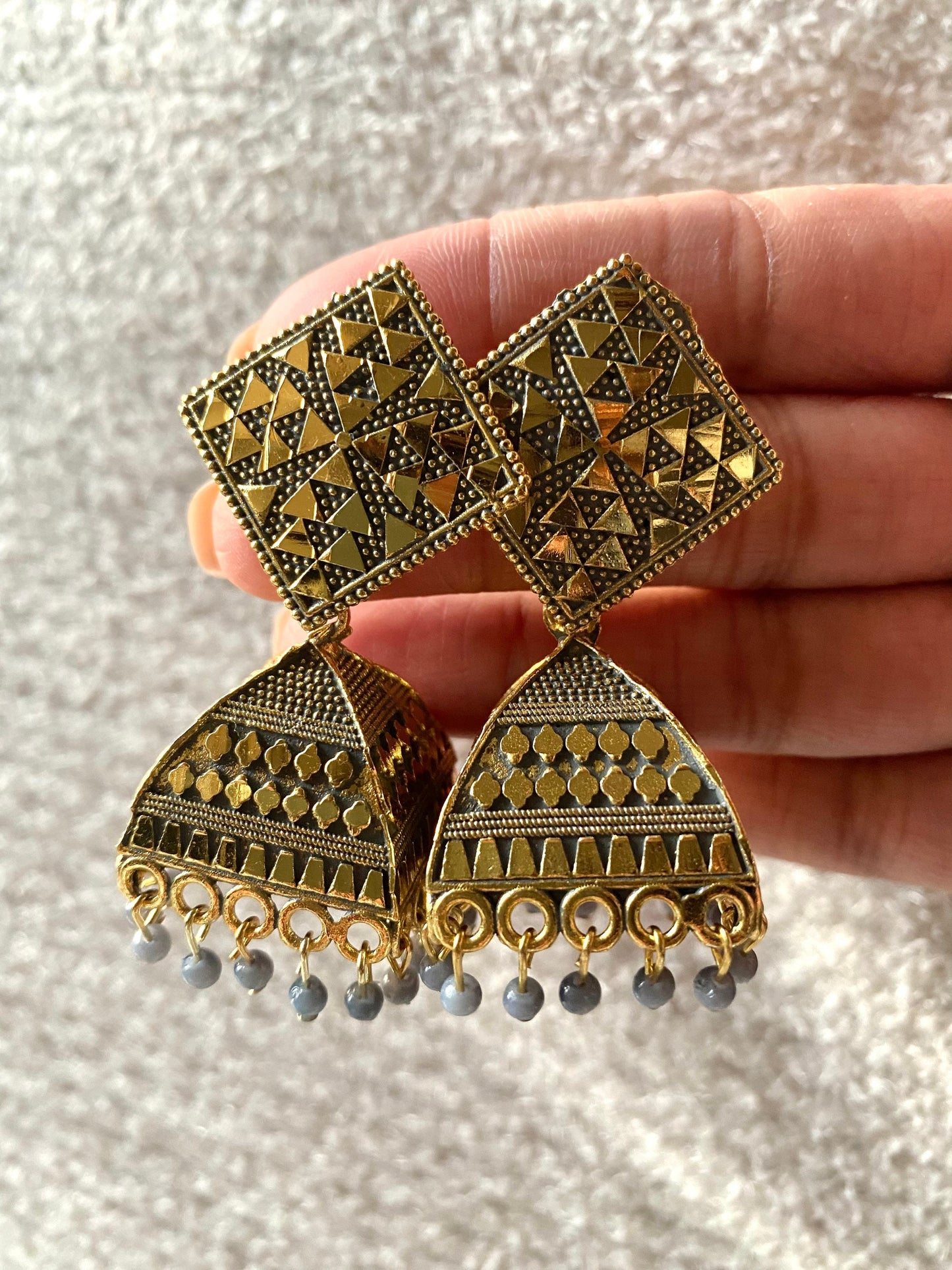 Oxidized Jhumkas Indian Earrings
