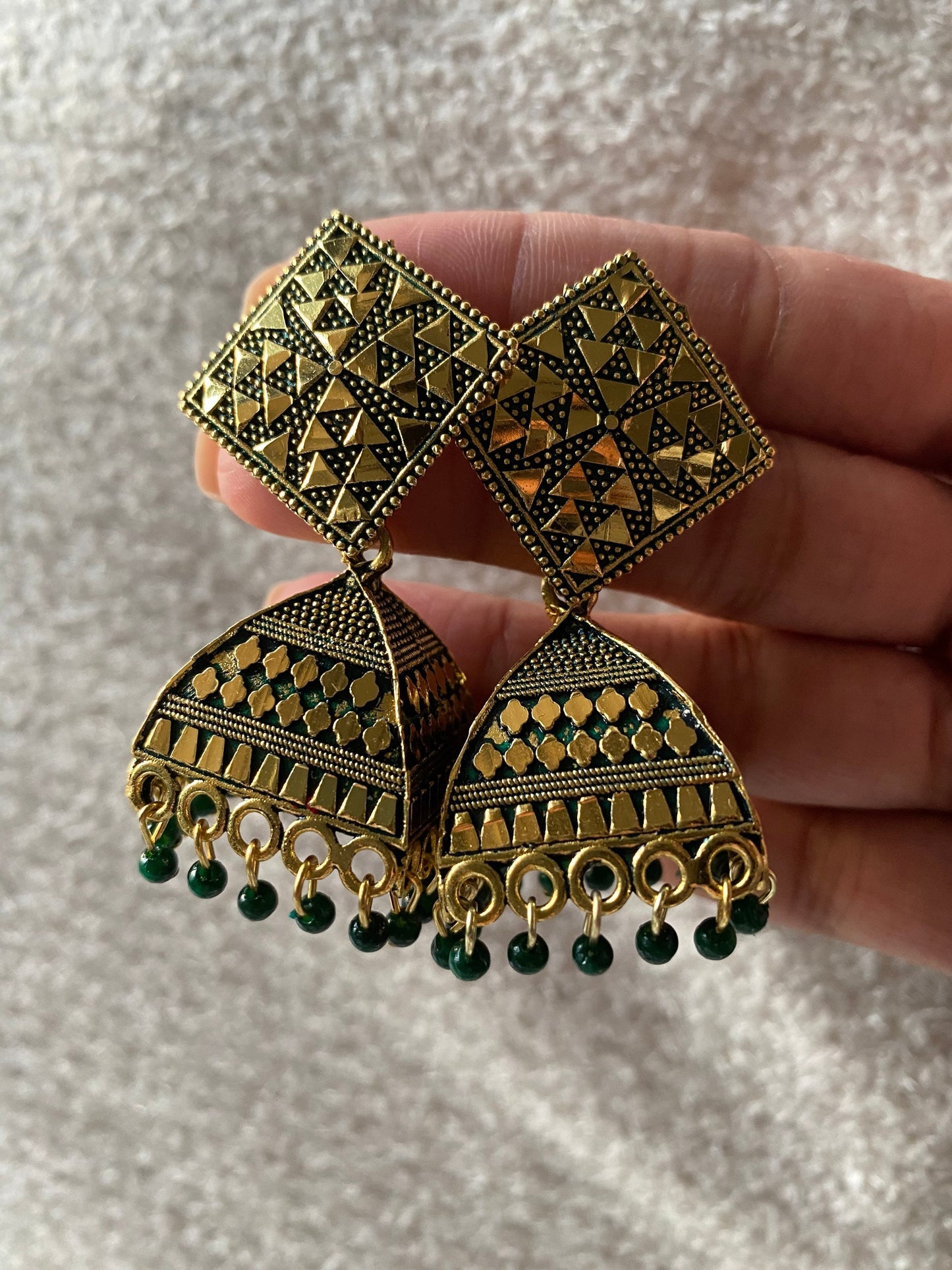Oxidized Jhumkas Indian Earrings