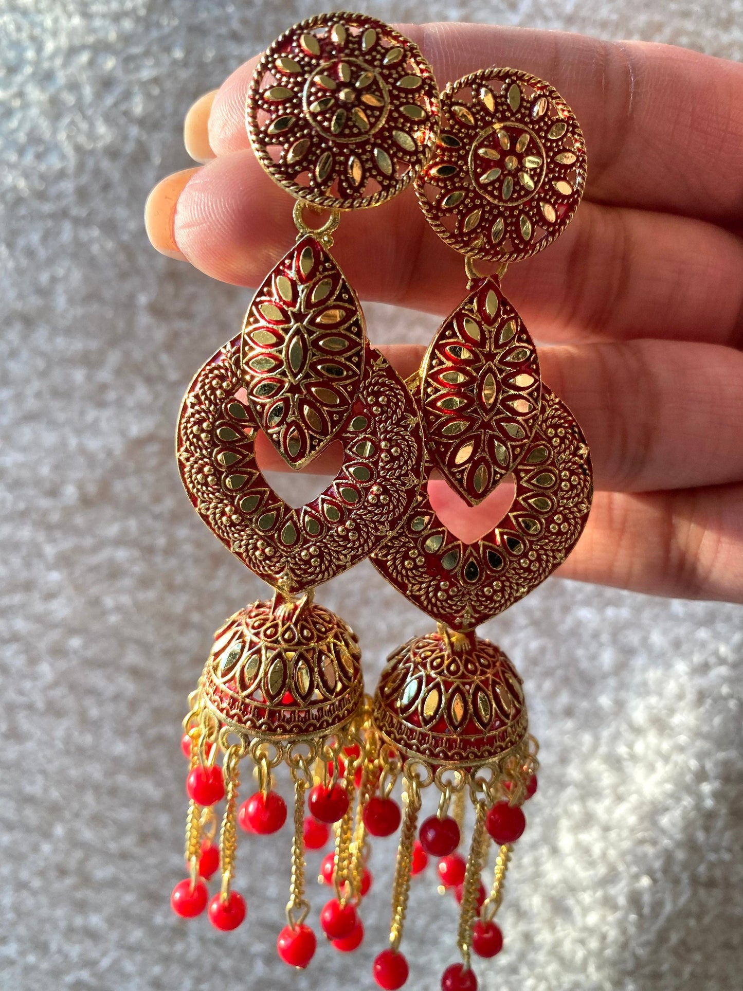 Light Weight Indian Earrings Oxidized Jhumkas