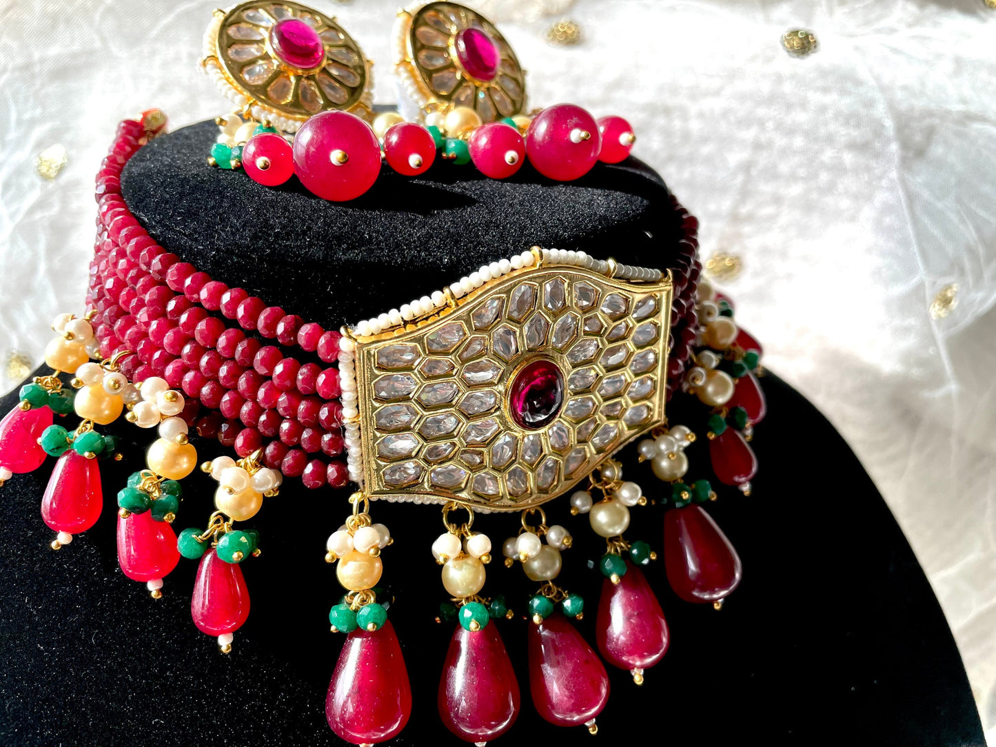 Maroon Paachi Kundan