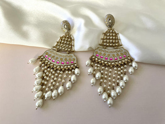 White Pink Earrings