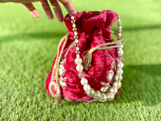 Red Velvet Potli Bag