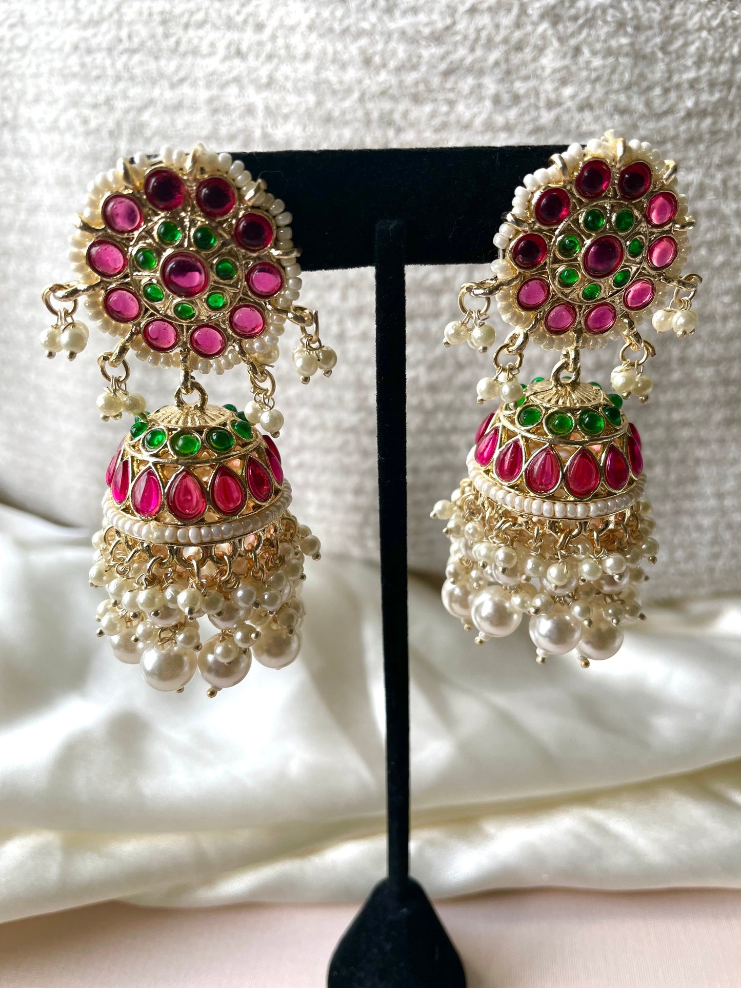 Red and Green Jhumkas