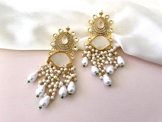 White Pearl Earrings