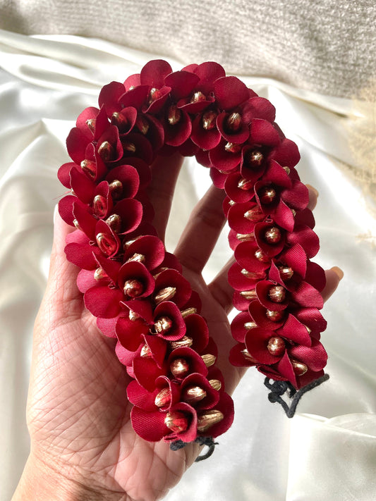 Red and Gold fabric Gajra